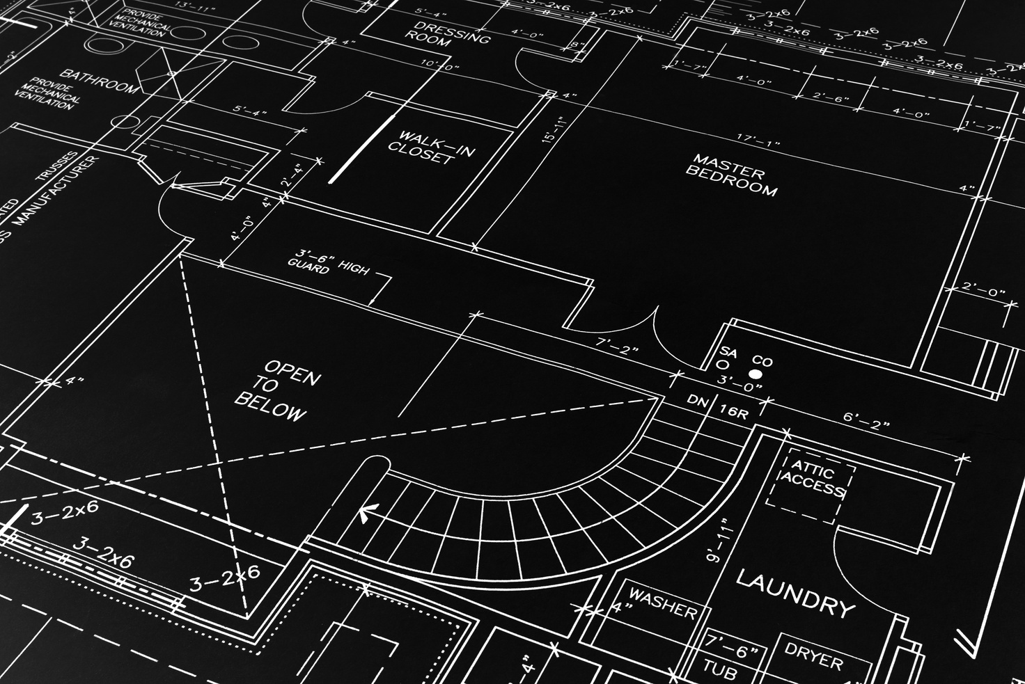 a blueprint of a house is shown on a black background